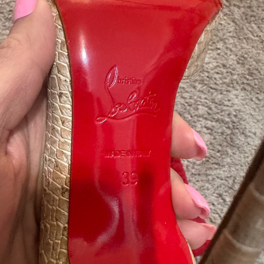 Christian Louboutin Iriza Shoes - Cream Stiletto Heels - Picture 6 of 7